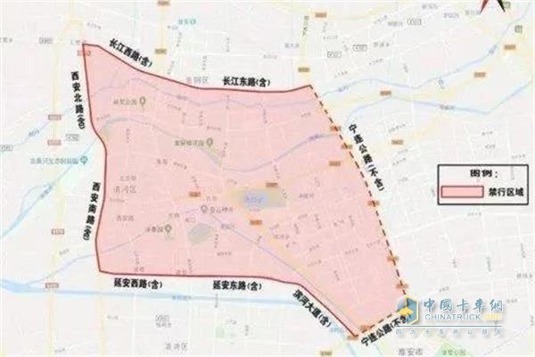 江蘇淮安國三禁行區域示意圖