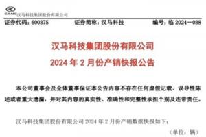 漢馬科技2月產(chǎn)銷(xiāo)穩步增長(cháng)，持續提振市場(chǎng)信心