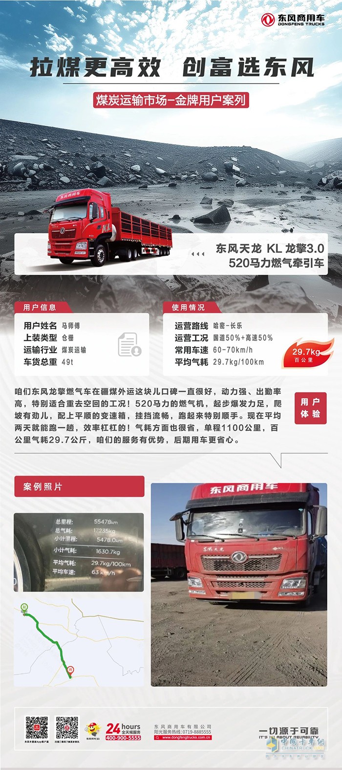 馬師傅的疆煤專(zhuān)線(xiàn)：520馬力龍擎燃氣車(chē)，29.7kg氣耗跑贏(yíng)1100公里！