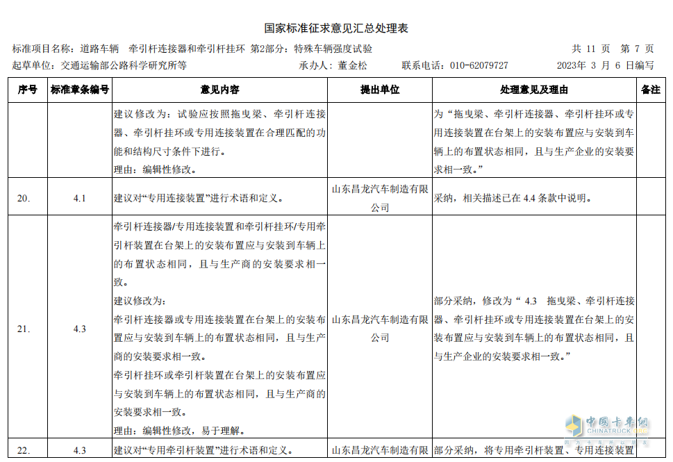 昌龍掛車(chē)董事長(cháng)孫復森受邀參加4項國家標準審查