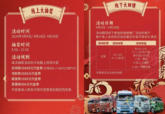 慶祝首季“雙萬(wàn)輛”，解放四月“送厚禮”